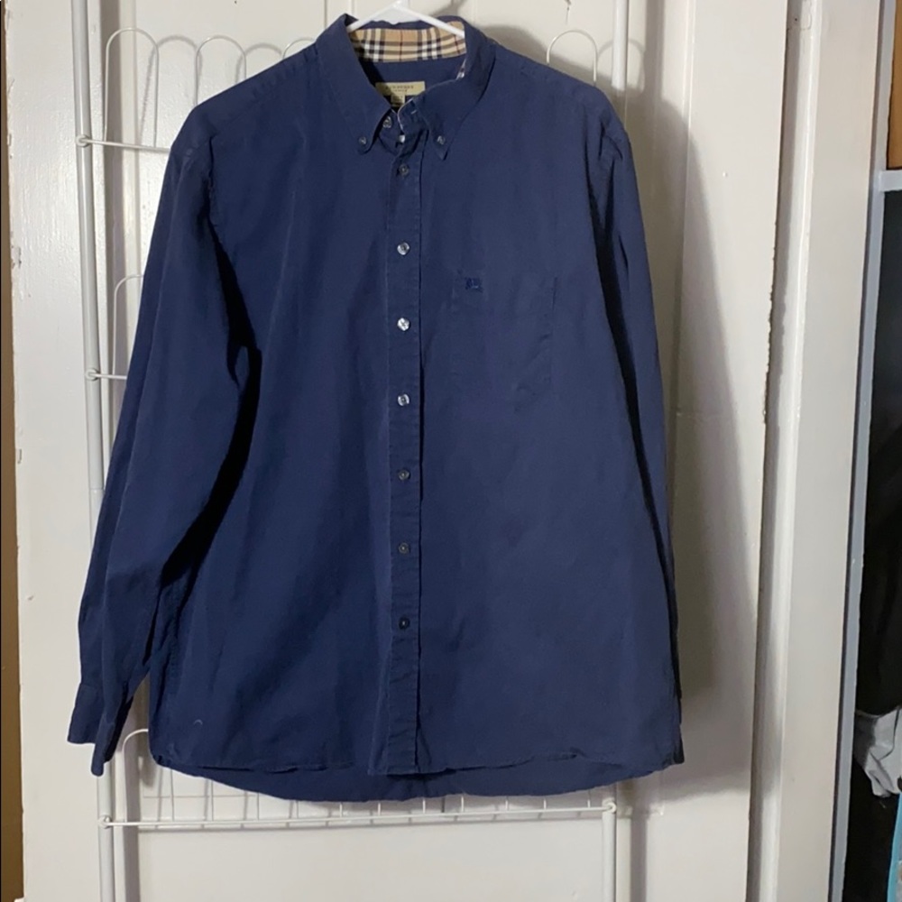 Burberry blue dress shirt size XL